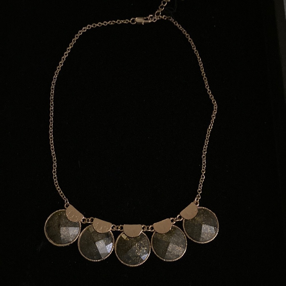 Gold Chain with Sparkly Gold/Black Stones Adjustable Clasp